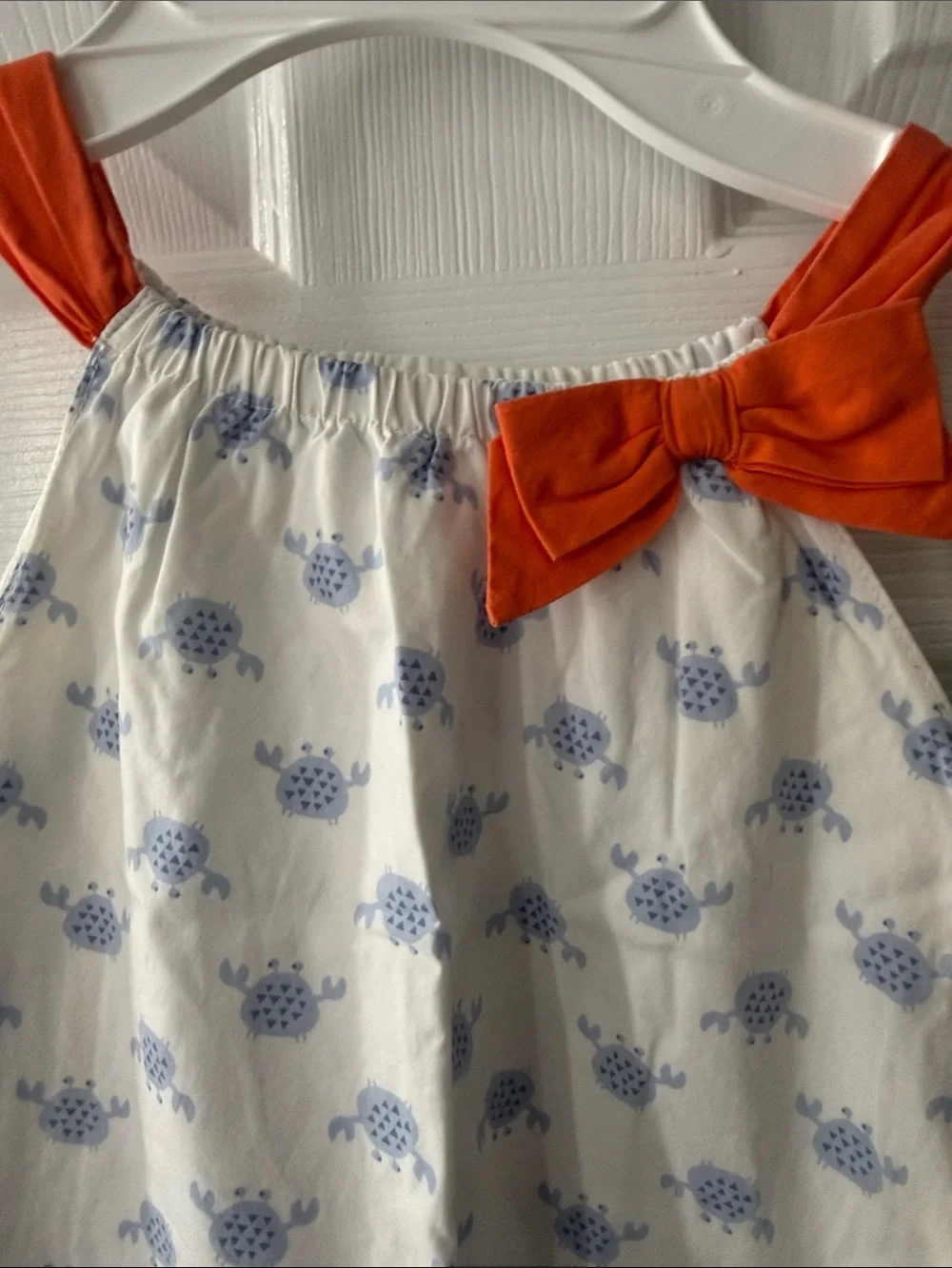 Gymboree Girls' White & Coral Sun Dresses with Blue Print